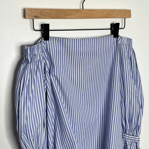 Alexis Womens Juniper Off The Shoulder Bell Sleeve Top XS Blue White Stripe - Picture 4 of 9